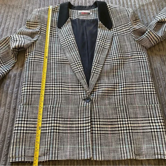 Vintage Morgan Taylor Blazer! Plaid padded jacket w/ pockets. Sz: 14 - Picture 13 of 16